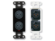 Dual XLR 3p Fem Jack, Decora Wall Plate, Black