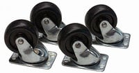 2" Swivel Casters, 125lb Max Each, Set of 4