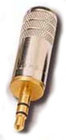 3.5mm Straight Plug, 0.175" Diameter, Gold Finger, Nickel Handle