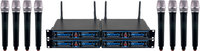8-Channel UHF/DSP Handheld Wireless Mic Package, 900MHz