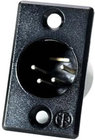 4-pin XLRM Rectangular Panel Connector, Black