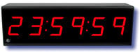 6-Digit Time Code Display Clock with Black Anodized Front Panel and 3-Wire Line Cord