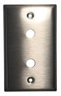Plateworks Series Unloaded Single-Gang Stainless Steel Wall Plate with Dual 1/4" Punchouts