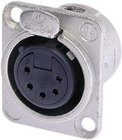 5-pin XLRF Panel Receptacle with Gold Contacts, Black