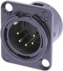 5-pin XLRM Panel Connector, Black with Gold Contacts