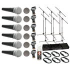 PGA48 Band Pack Dynamic Vocal Microphone Bundle with (6) Shure PGA48 Microphones and Accessories