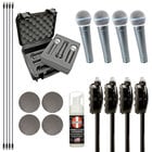 Beta58 Band Pack Vocal Microphone Bundle with (4) Shure Beta 58A Microphones and Accessories