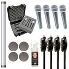 Vocal Microphone Bundle with (4) Shure Beta 58A Microphones and Accessories