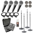 Dynamic Vocal Microphone Bundle with (4) Shure SM58-LC Microphones and Accessories