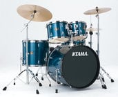 5-Piece Bass Drum Kit with Cymbal, Hairline Blue Finish