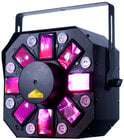 3-in-1 Effect Fixture: LED Moonflower, Red and Green Laser and 8 UV LEDs