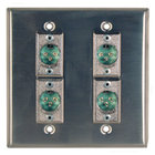 Wall Plate with 4 Neutrik NC3FD-L-1 Ports Black