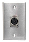 Black Anodized Single-Gang Wall Plate with Neutrik XLRM Connector