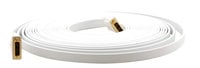 DVI-I Single link (Male-Male) Flat White Cable (3')