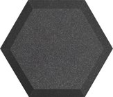 12" Hex Series Hexagonal Foam Wall Panel in Charcoal Without Vinyl Covering