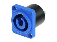 Powercon Panel-Mount Receptacle Input W/O Insulation Divider, Blue