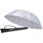 7' White Diffusion Parabolic Umbrella (2.1 m) 