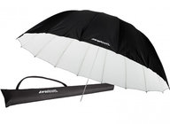 7' White/Black Diffusion Parabolic Umbrella (2.1 m)