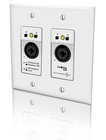 2-Channel 2 Gang Dante Wallplate with XLR and TRS Inputs, POE