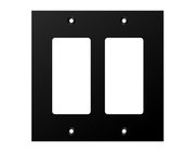 Aluminum Wall Panel with 2 Decora Mounts, 2 Gang, Black