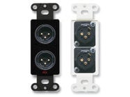 Decora Wall Plate with Dual Solder-Type 3-Pin XLR-M Jacks, Black