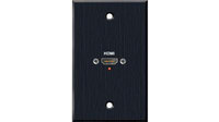 Precision Manufactured Single Gang HDMI Female Pass Through Wall Plate in Black