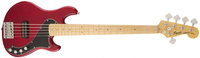 Crimson Red Transparent 5-String Electric Bass