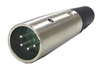 XLR Male Cable Connector, 4 Contacts