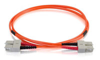 Multimode PVC Fiber Optic Cable 16.4 ft SC-SC 50/125 OM2 Duplex Fiber Optic Cable, Orange