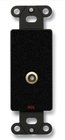 Single Phono Jack On Decora Wall Plate, Solder Type, Black