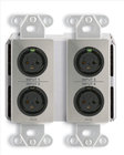 Wall-Mounted Mic/Line Dante Interface 4x2 , 4 XLR In, 2 Out on Rear-Panel, Stainless Steel