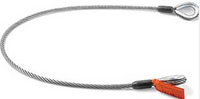Rose Brand Wire Rope Sling 3/8" Wire Rope Assembly, 5' Long