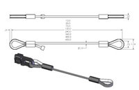 1/4" Wire Rope Assembly, 8' Long