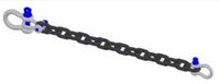 18" Rigging Chain with 2x 1/4" and 1x 3/8" Shackles, 2800lb WLL