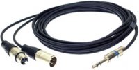 IPTBQXFXM-6 [RESTOCK ITEM] 6 ft. Excellines 1/4&quot; TRS to XLR-M/XLR-F Tip Send Insert Patch Y-Cable