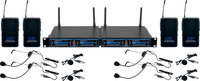 Four Channel UHF/DSP Hybrid Bodypack Wireless Microphone Package, Includes Bag