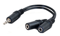 6" Value Series Y-Cable,3.5mm Stereo-Male to Female