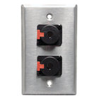 Single Gang Stainless Steel Wallplate with (2) Speakon Connectors