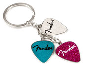 Pink / Turquoise Pearl Guitar Picks Keychain