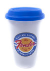 11 oz Double-Wall Ceramic Travel Cup in White