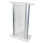 Contemporary Alumacrylic Lectern, Silver Posts