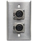 Single Gang Wallplate with XLRF and XLRM Connector RS, Steel