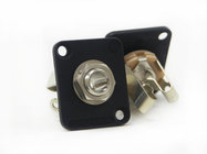 E Series 1/4"3-Conductor Panel-Mount Stereo Connector in Black