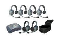 Eartec UltraLITE/HUB Full Duplex Wireless Intercom System w/ 6 Headsets