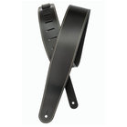 D`Addario 25LS00-DX 2.5" Wide Black Leather Guitar Strap with Contrast Stitching