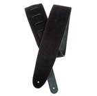 2.5" Wide Super Suede Series Black Leather Guitar Strap