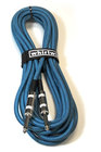 20' Connect Series 1/4" TS-1/4" TS Cable with Blue Cloth Cover