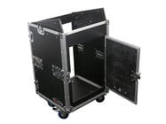 Pro Rack Case with Wheels, 10 Unit Top Rack, 14 Unit Bottom Rack