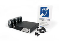 Personal PA FM Assistive Listening System with 4 Receivers, 4 Earphones and 2 Neck Loops