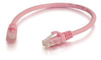 Cat6a Snagless Unshielded (UTP) Patch Cable Pink Ethernet Network Patch Cable, 1 ft